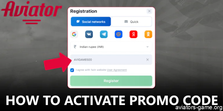 How to Activate Your 1win Aviator Promo Code