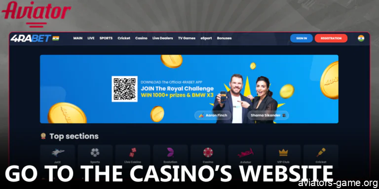 Head over to the casino's homepage to access Aviator.