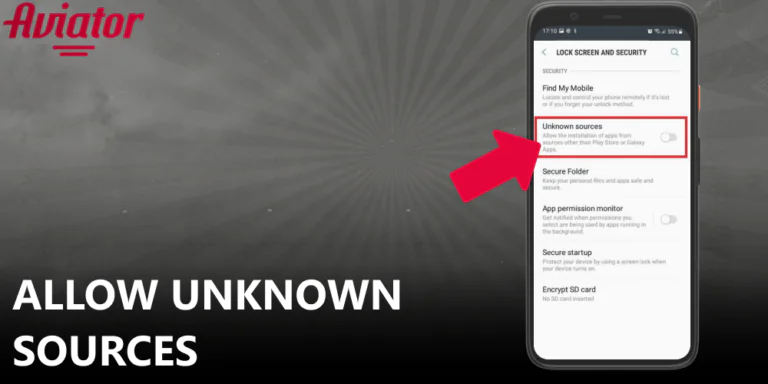 Adjust your security settings to allow the installation of the Aviator app from external sources.