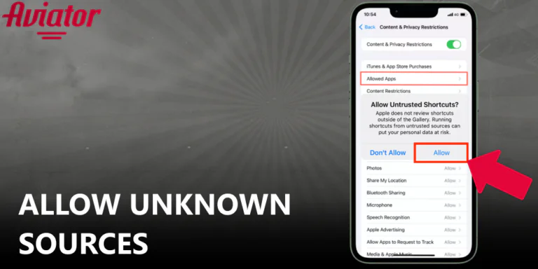 Enable the necessary permissions on iOS to allow the Aviator app to be installed.