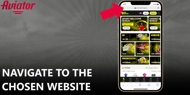 Open the casino's site in your browser to begin the Aviator download process.