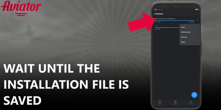 Wait for the Aviator setup file to finish downloading.